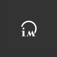 IM initial monogram logo with creative circle line design vector