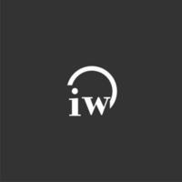 IW initial monogram logo with creative circle line design vector