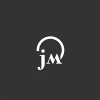 JM initial monogram logo with creative circle line design vector