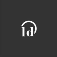 LD initial monogram logo with creative circle line design vector