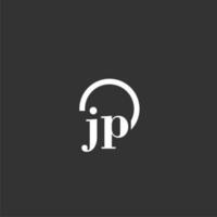 JP initial monogram logo with creative circle line design vector