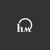 HM initial monogram logo with creative circle line design vector