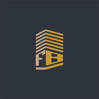 Ideas de logotipos de bienes raíces con monograma inicial de fb vector
