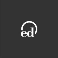 ED initial monogram logo with creative circle line design vector