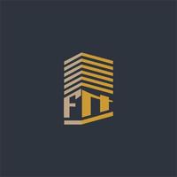 fn inicial monograma ideas de logotipo de bienes raíces vector
