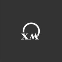 XM initial monogram logo with creative circle line design vector