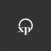 XP initial monogram logo with creative circle line design vector