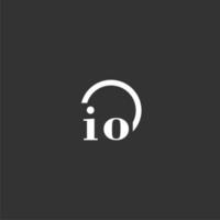 IO initial monogram logo with creative circle line design vector