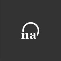 NA initial monogram logo with creative circle line design vector