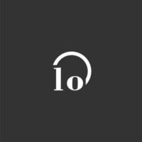 LO initial monogram logo with creative circle line design vector