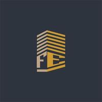 FE initial monogram real estate logo ideas vector