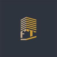 ft monograma inicial ideas de logotipo de bienes raíces vector