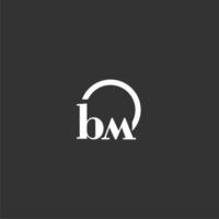 BM initial monogram logo with creative circle line design vector