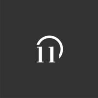 LL initial monogram logo with creative circle line design vector