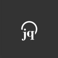 logotipo de monograma inicial jq con diseño de línea de círculo creativo vector