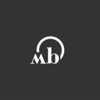 MB initial monogram logo with creative circle line design vector