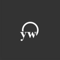 YW initial monogram logo with creative circle line design vector
