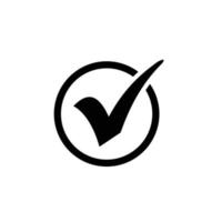 Check mark simple flat icon vector illustration. Check icon vector