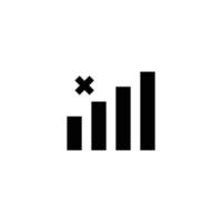Ilustración de vector de icono plano simple de señal de red. sin icono de señal. sin icono de red