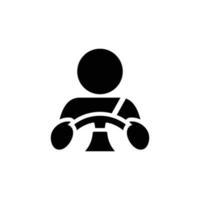 Ilustración de vector de icono plano simple de conductor de coche