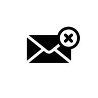 Email simple flat icon vector illustration. Delete email icon