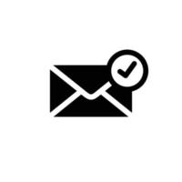 Email simple flat icon vector illustration. Check email icon