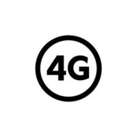 Ilustración de vector de icono plano simple de red 4g