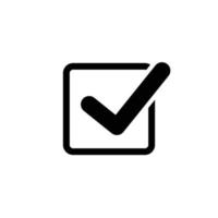 Check mark simple flat icon vector illustration. Check icon vector