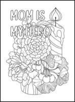 Mothers Day Adult Coloring Pages vector