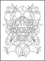 Mothers Day Adult Coloring Pages vector