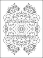 Mothers Day Adult Coloring Pages vector