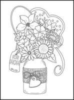 Mothers Day Adult Coloring Pages vector