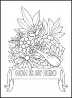 Mothers Day Adult Coloring Pages vector