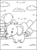 Cute Farting Animals Coloring pages vector