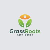 Grass roots simple concept with circle style inspiration vector