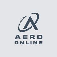 AO travel letter logo design template full vector