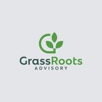 Grass roots simple concept with circle style inspiration vector