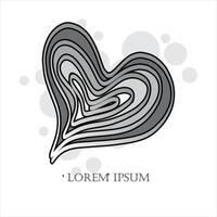 icon off heart decorative hand write in white backgrund vector