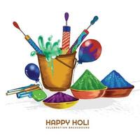 Beautiful indian festival of colours happy holi concept with colourful background vector