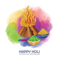 Happy holi festival of colors celebration greetings card design vector