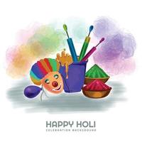 feliz holi festival de colores celebración diseño de tarjeta de saludos vector