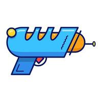 Cartoon retro space blaster, laser weapon or ray gun on white background. vector