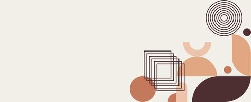 Bauhaus geometric web banner. Abstract design with different shapes and eyes. vector