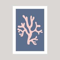 Abstract poster with one coral. vector