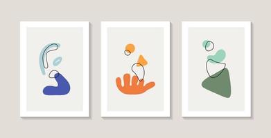 Abstract posters with natural abstract corals. Matisse style. vector