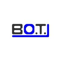 diseño creativo del logotipo de la letra bot con gráfico vectorial, logotipo simple y moderno de bot. vector