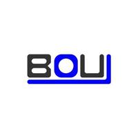diseño creativo del logotipo de la letra bou con gráfico vectorial, logotipo simple y moderno de bou. vector