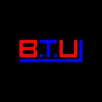 diseño creativo del logotipo de letra btu con gráfico vectorial, logotipo simple y moderno de btu. vector