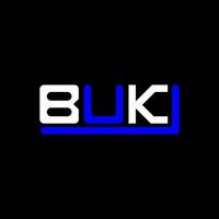 diseño creativo del logotipo de la letra buk con gráfico vectorial, logotipo simple y moderno de buk. vector