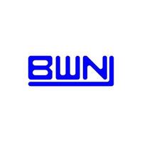 diseño creativo del logotipo de la letra bwn con gráfico vectorial, logotipo simple y moderno de bwn. vector